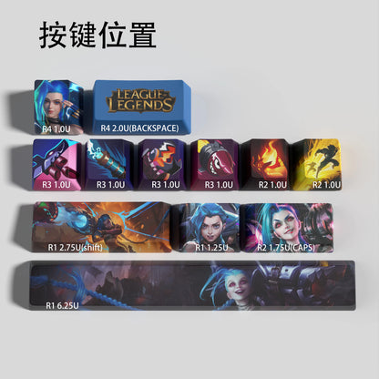 Jinx League of Legends keycaps